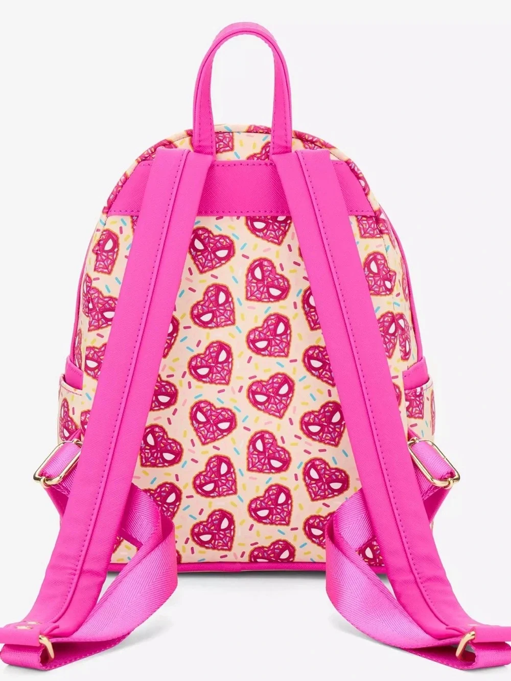 Loungefly Marvel Spider-Man Sprinkle Donut Mask Backpack NWT BoxLunch Exclusive - Picture 3 of 4